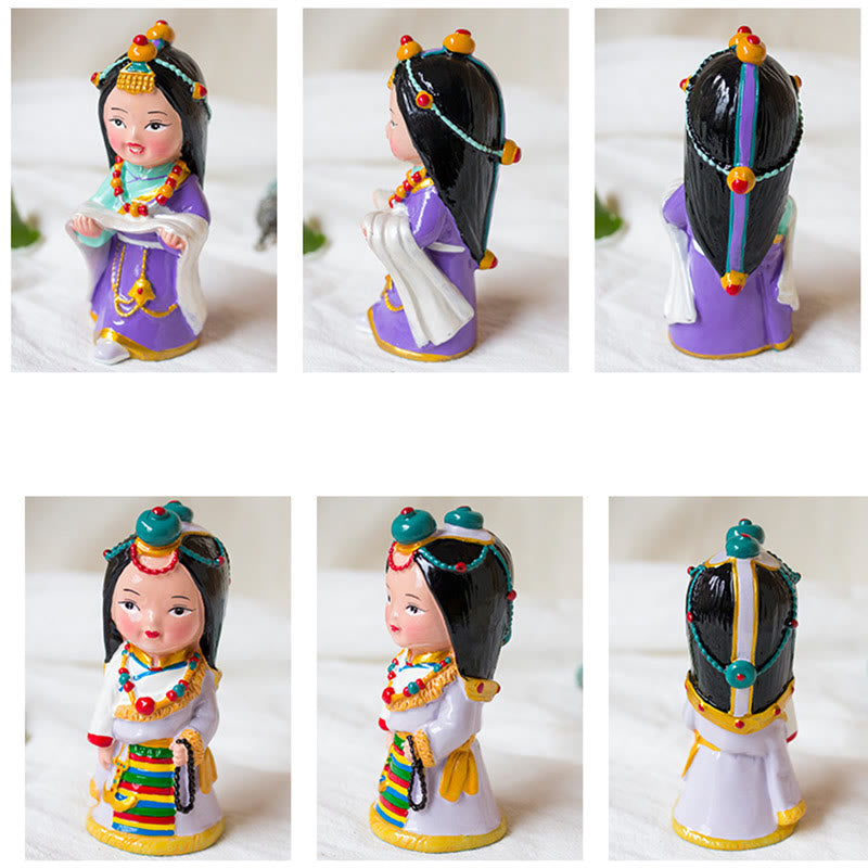 Figurines spirituelles tibétaines peintes à la main de 11 cm