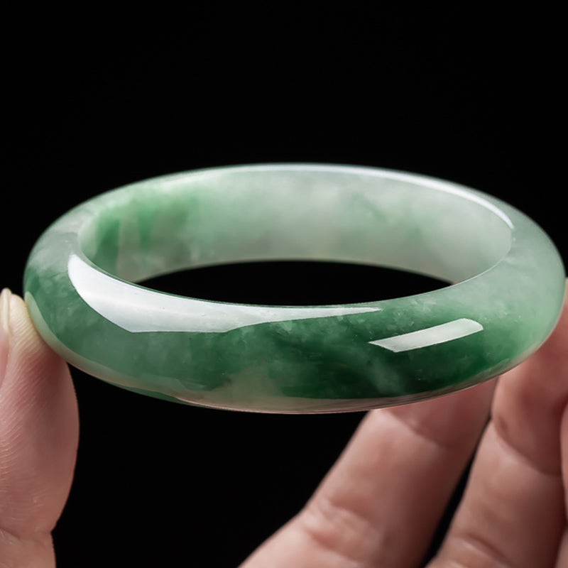 55mm Natural Jade Fortune Blessing Bangle Bracelet