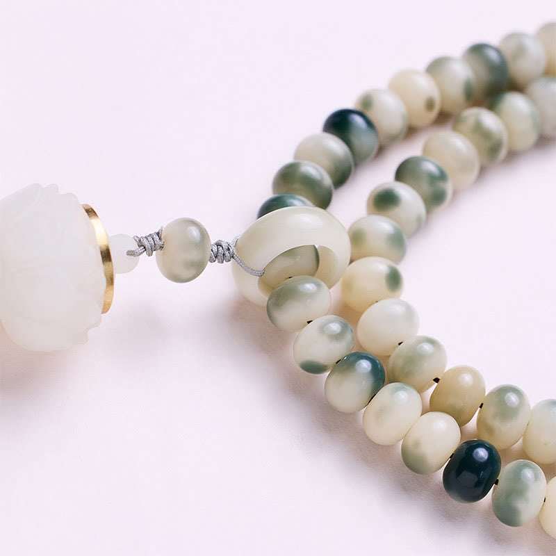 Natural 108 Bodhi Seed Mala Bracelet for Wisdom & Meditation