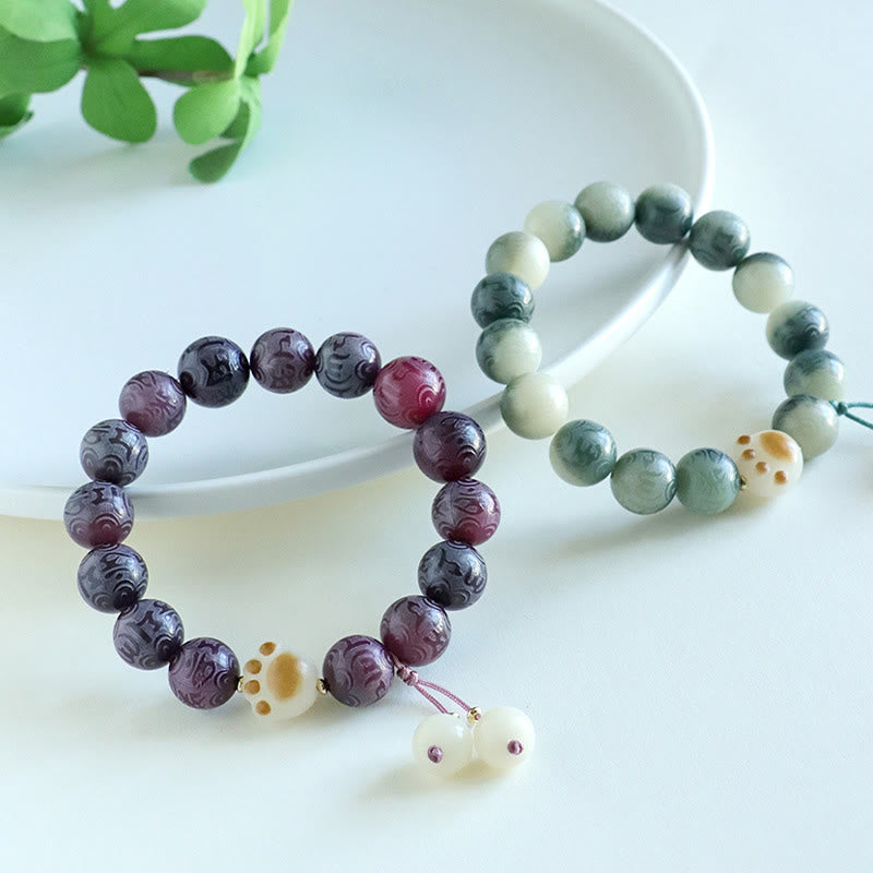 Bracelet sculpté en graines de Bodhi Om Mani Padme Hum, perles de 12 mm