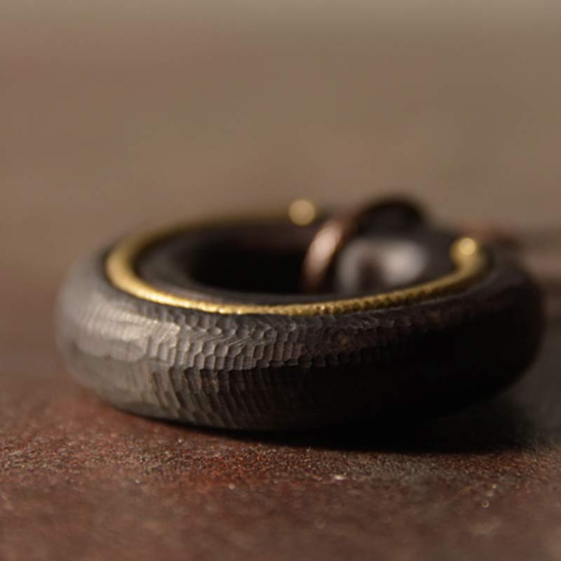 Ebony Wood Zen Circle Necklace | Peace and Calm Pendant