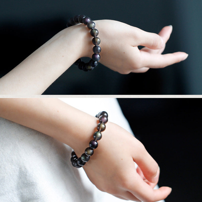 7mm Rainbow Obsidian Protection Bracelet