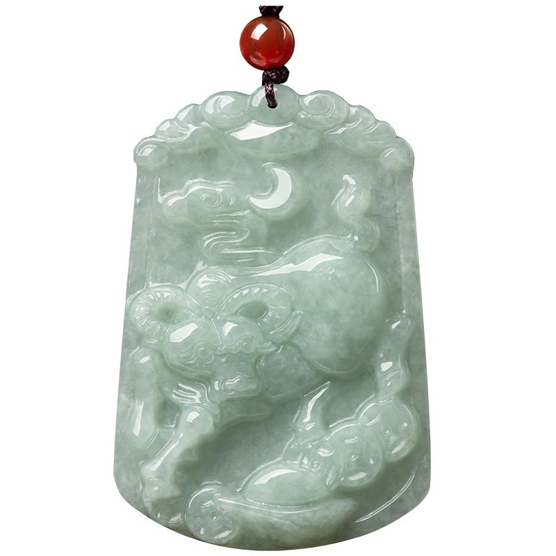 Unisex Jade Necklace with 12 Chinese Zodiac Pendants for Abundance