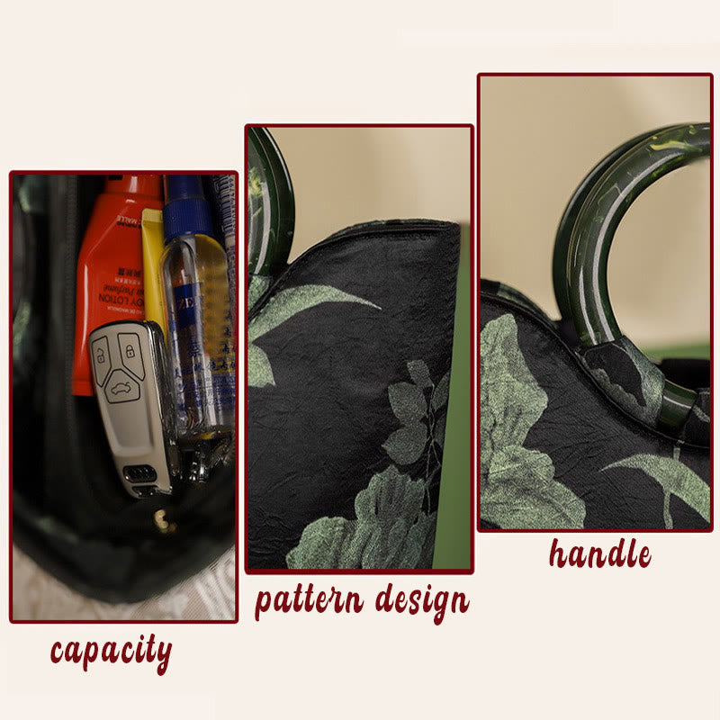 Green Orchids Vintage Handbag | Spiritual Accessories