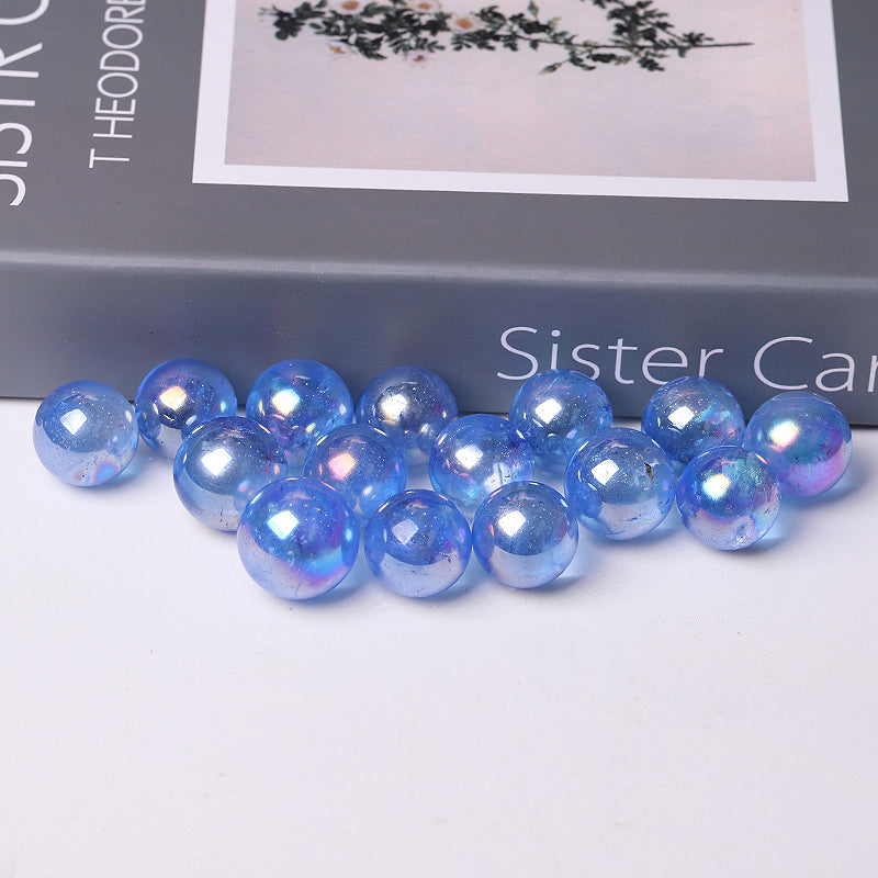 Dark Blue Aura Healing Crystal Sphere 0.5-0.7 inches
