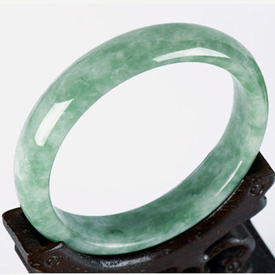 Bracelet jonc de prospérité en jade naturel 60-61 mm