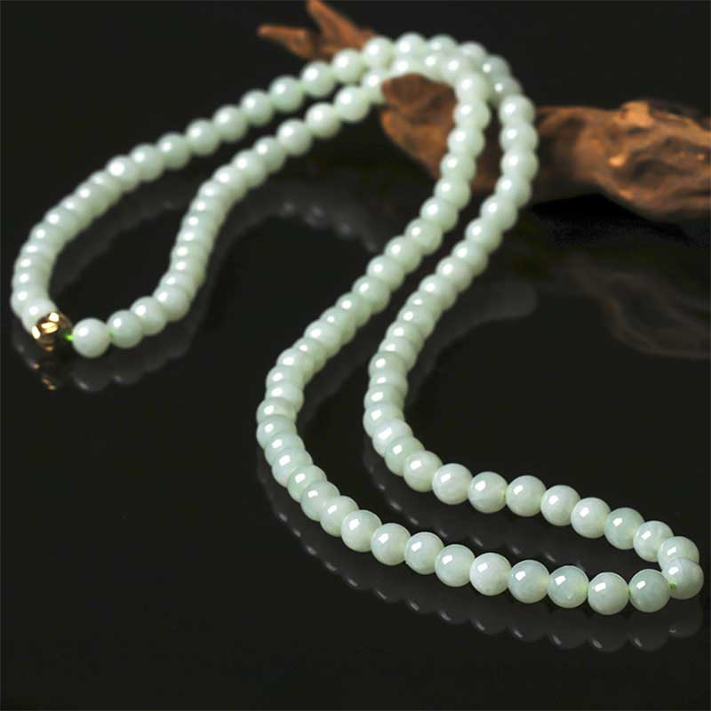 108 Beads 7mm Jade Luck Bracelet Mala for Prosperity