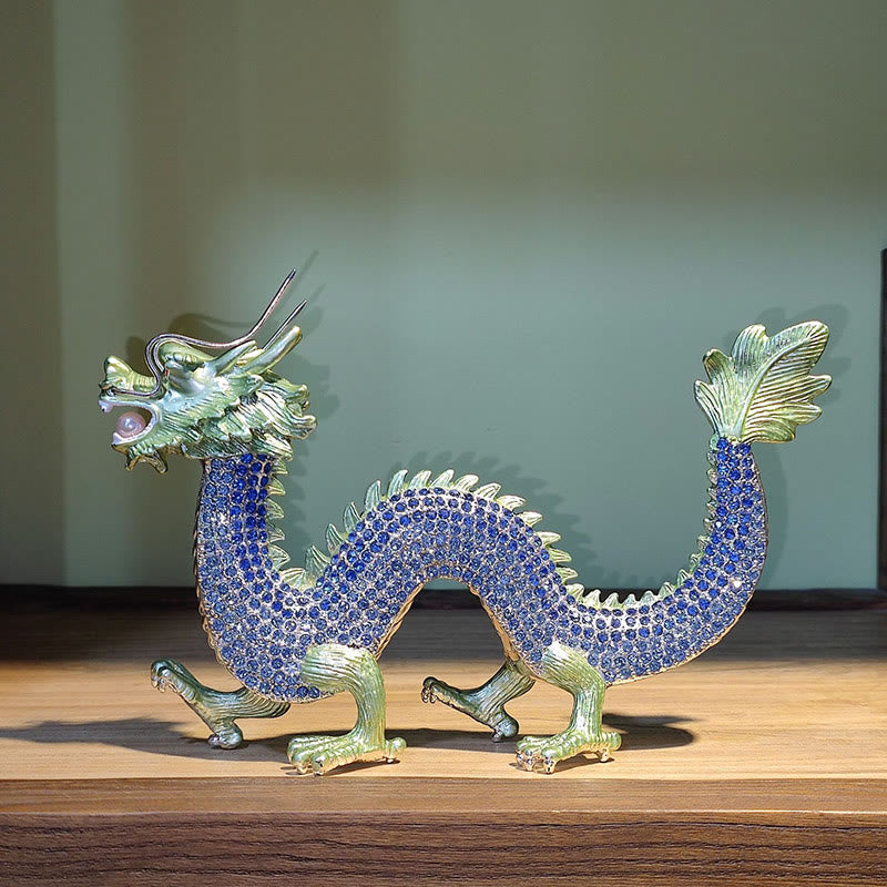 Handmade Chinese Dragon Statue Feng Shui Decor 22cm
