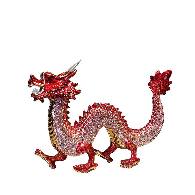 Handmade Chinese Dragon Statue Feng Shui Decor 22cm