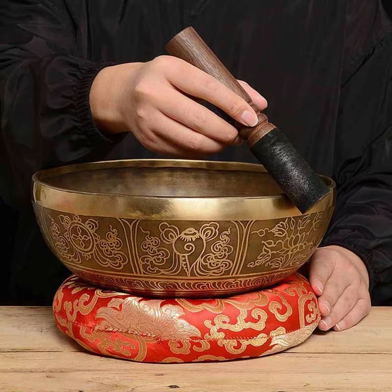 Handmade Nepal Singing Bowl Meditation Yoga Accessories Buddhist Tibetan Singing Bowls Sound Healing Percussion Instruments