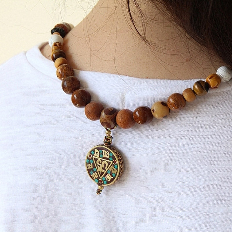 108 Beads Bodhi Seed & Bagua Harmony Bracelet for Balance