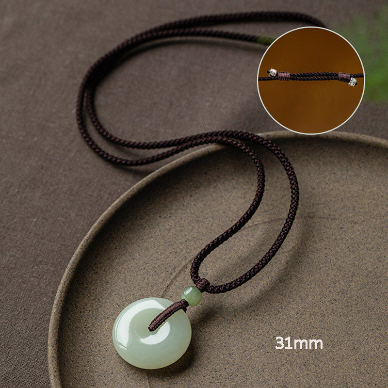 Natural Round Jade Necklace for Prosperity and Luck