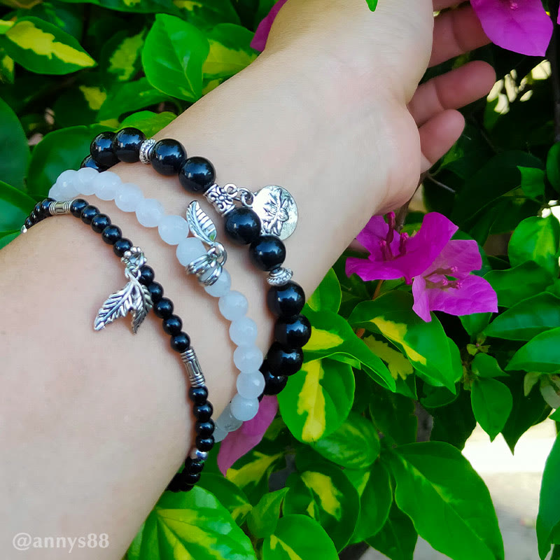 Amethyst Crystal Healing Bracelet with Lotus Symbol | 6-8mm Beads