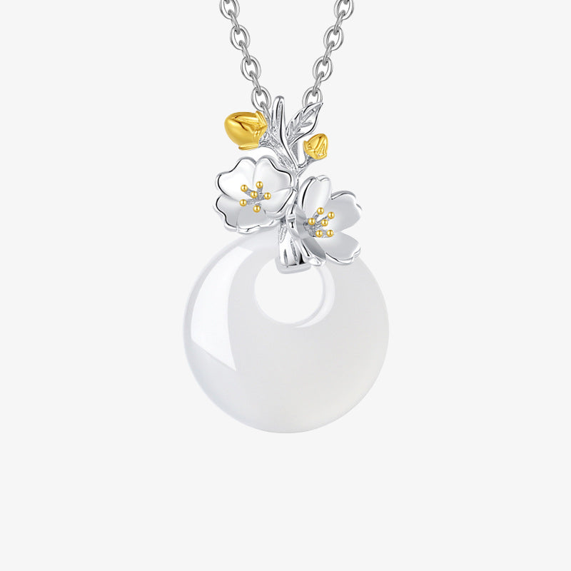 925 Sterling Silver Chalcedony Harmony Pendant Necklace