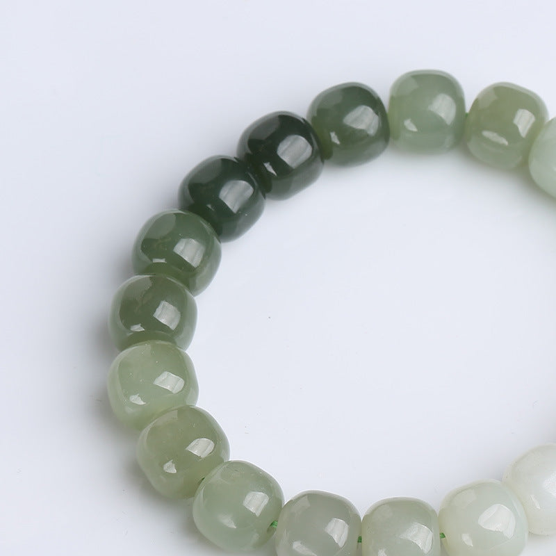 Bracelet porte-bonheur en jade dégradé | Bijoux en jade unisexe