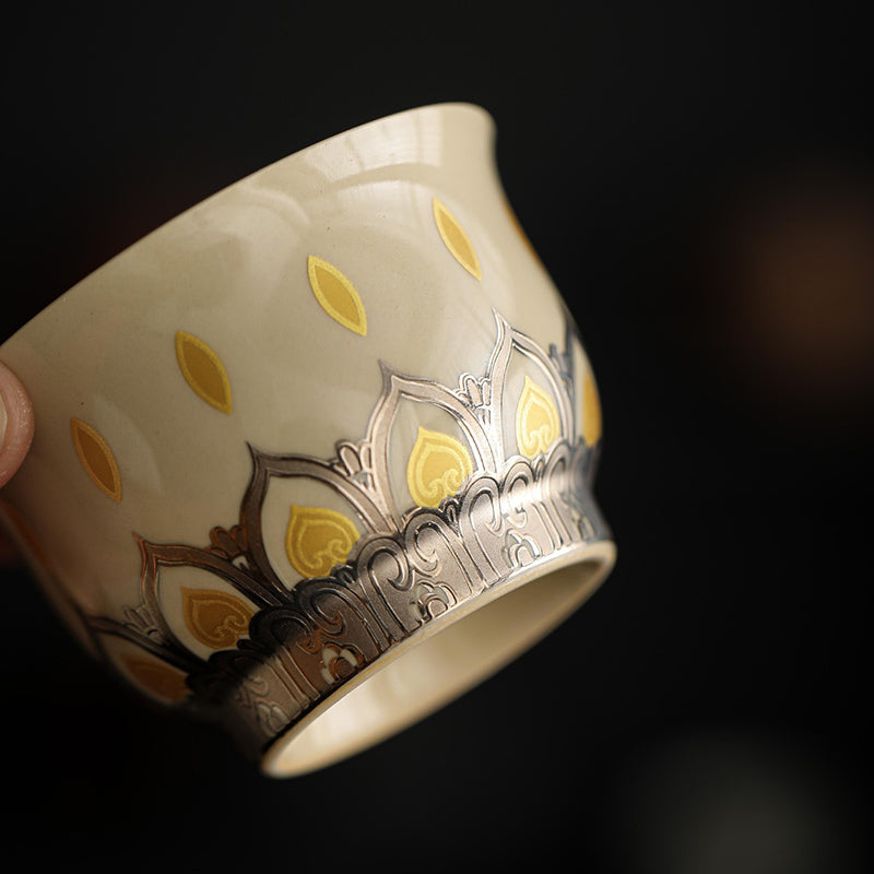 Tasse à thé chinoise en céramique 100 ml Dunhuang Mille Bouddhas