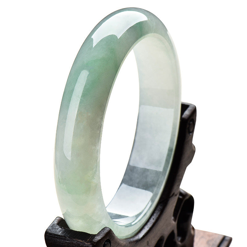 Natural Jade Luck Bangle Bracelet - Prosperity & Healing