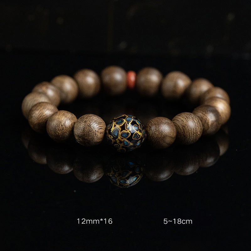 Agarwood Laughing Buddha Meditation Bracelet 10mm 12mm
