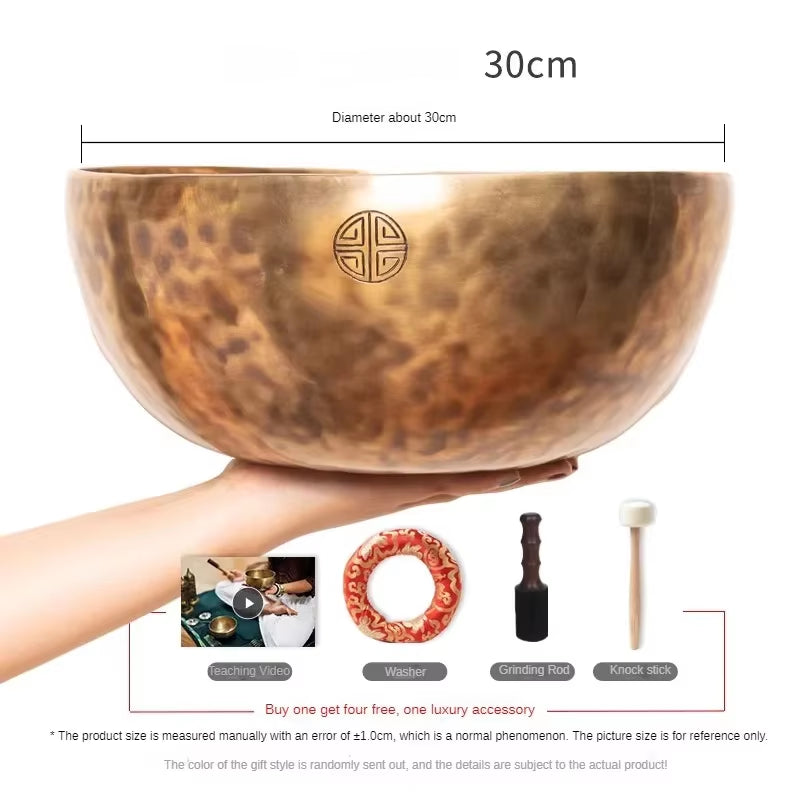 Full Moon Nepal Singing Bowl Handmade Brass Tibetan Singing Bowls Meditation Yoga Professional Percussion Instruments Accessory