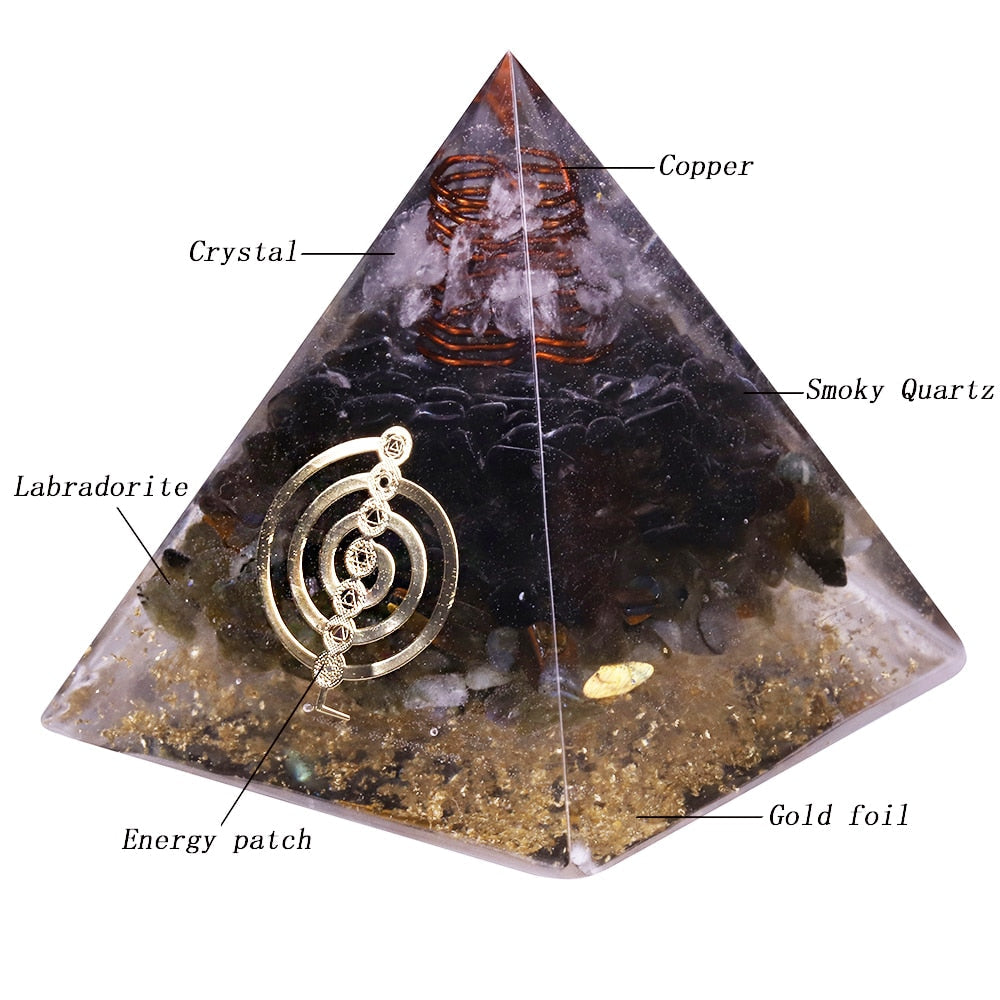 Pyramide en quartz fumé Divine Flow
