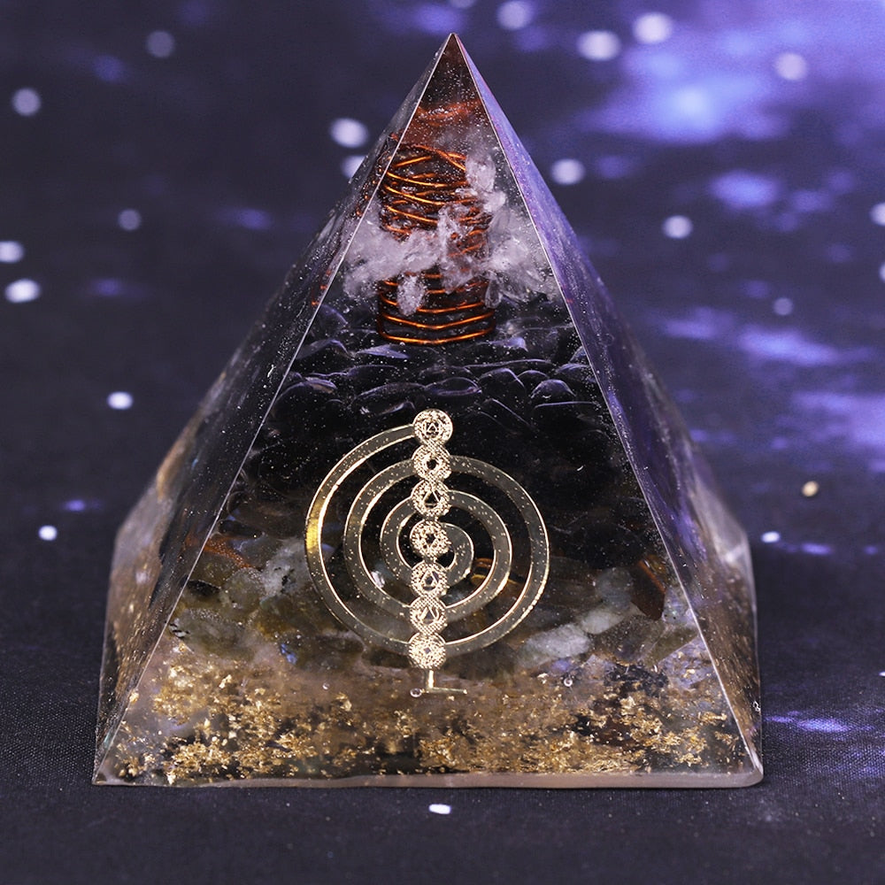 Pyramide en quartz fumé Divine Flow