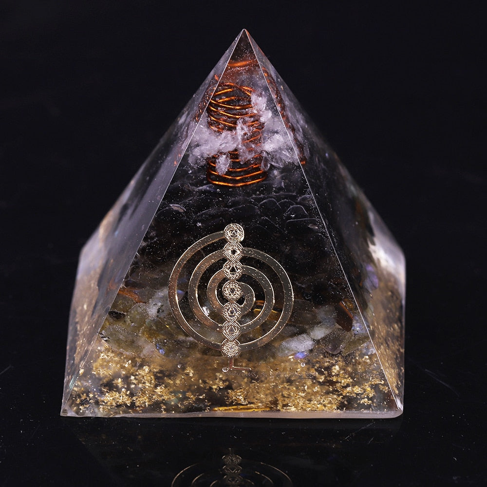 Pyramide en quartz fumé Divine Flow