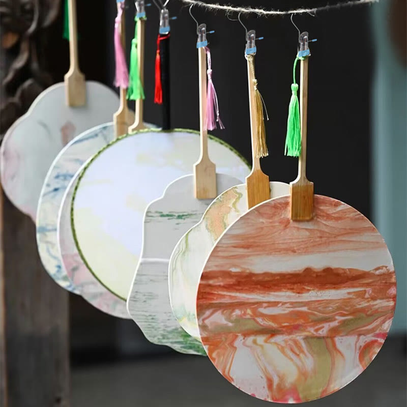 Éventail chinois en laque à faire soi-même | Éventail décoratif zen