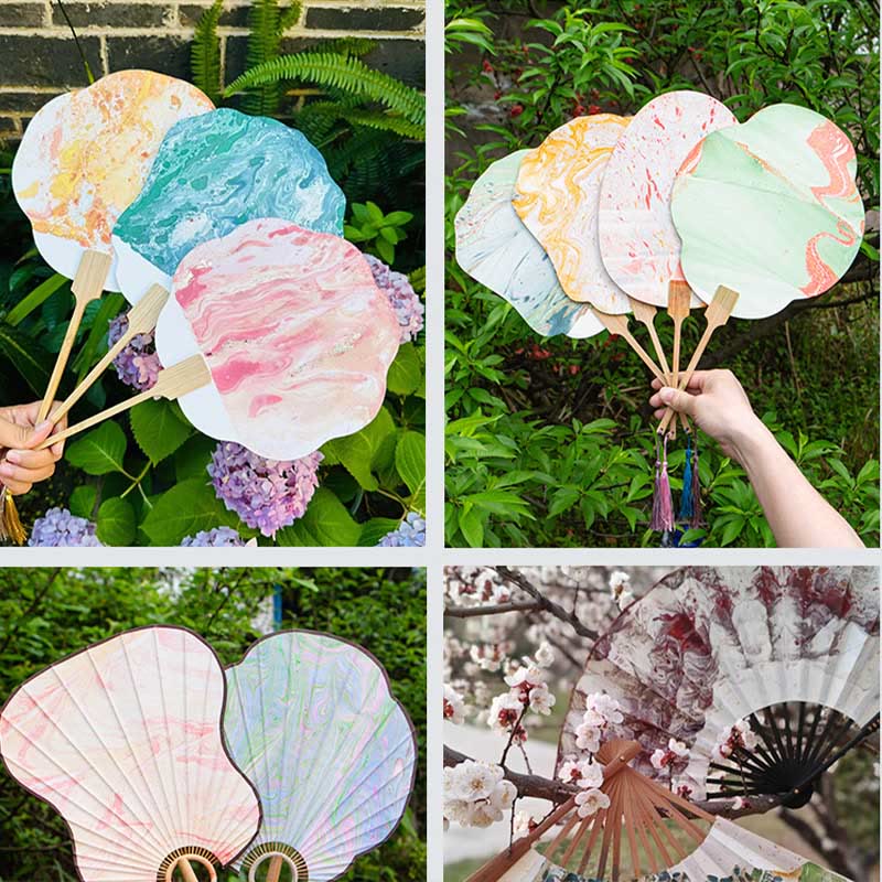Éventail chinois en laque à faire soi-même | Éventail décoratif zen