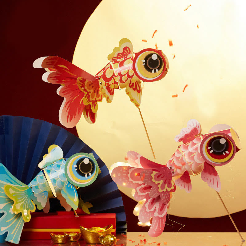 Lanterne en papier poisson koï porte-bonheur DIY | Décoration de la mi-automne