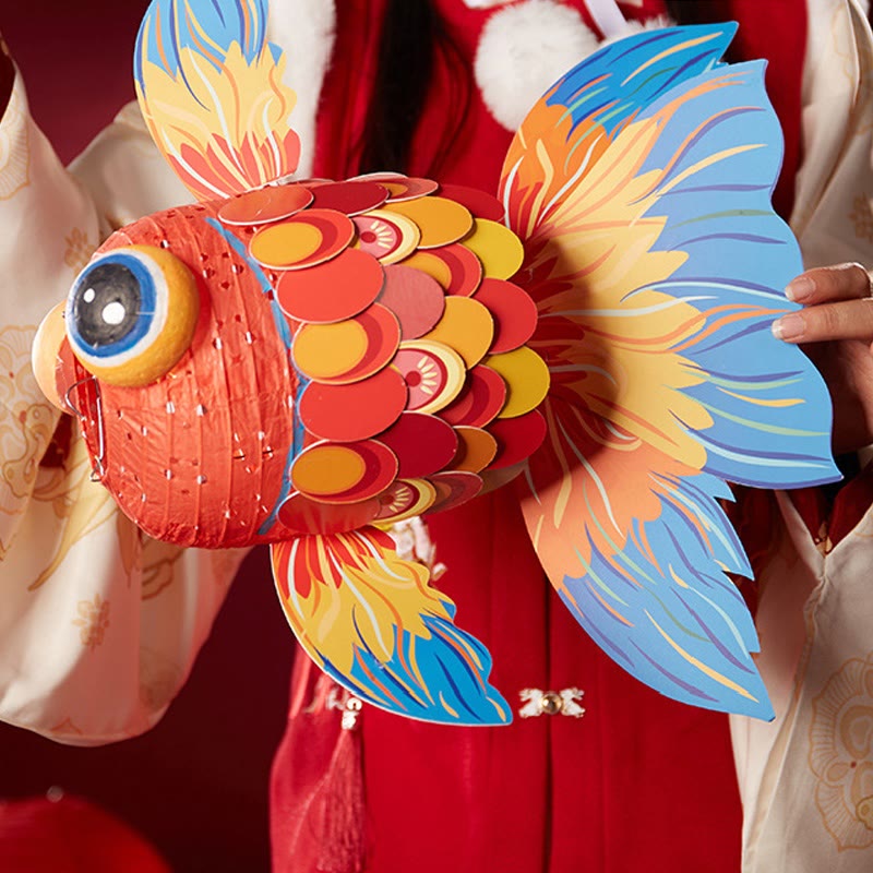 Lanterne en papier porte-bonheur en forme de poisson koï à faire soi-même | Décoration zen