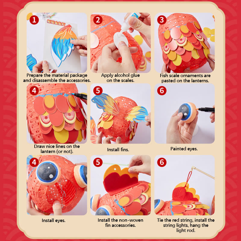Lanterne en papier porte-bonheur en forme de poisson koï à faire soi-même | Décoration zen