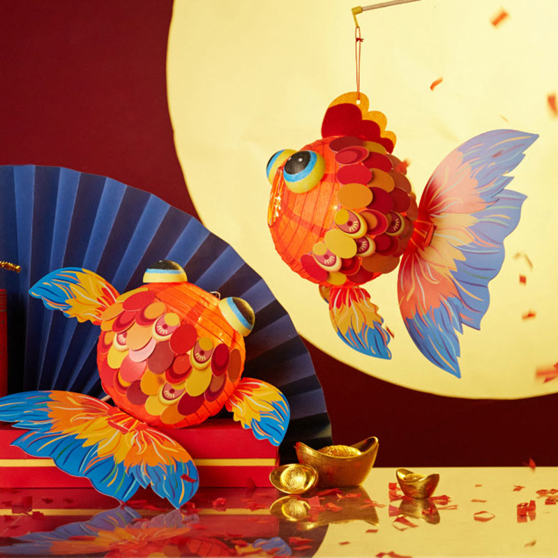 Lanterne en papier porte-bonheur en forme de poisson koï à faire soi-même | Décoration zen