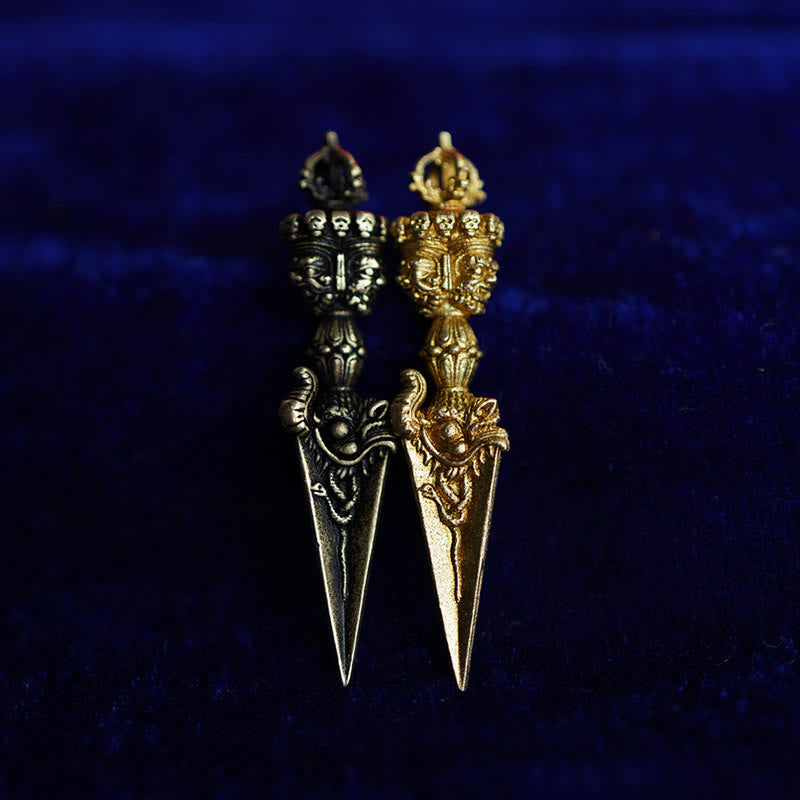 Pendentif spirituel Dorje Vajra | Laiton et cuivre | Décoration suspendue de 47 mm