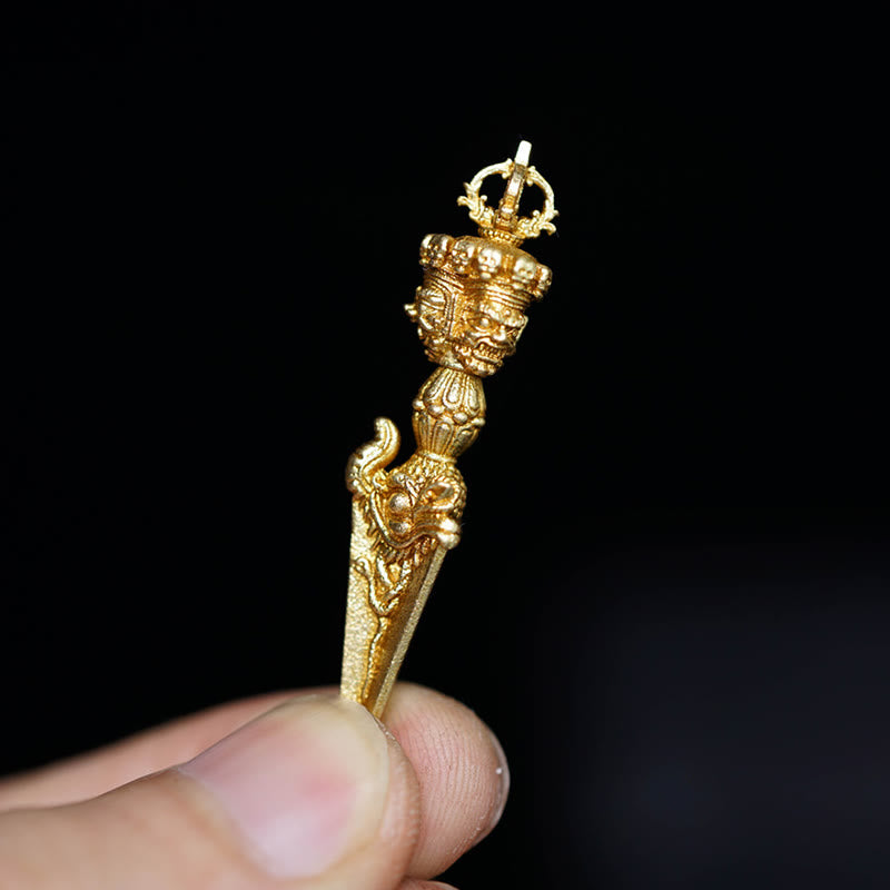 Pendentif spirituel Dorje Vajra | Laiton et cuivre | Décoration suspendue de 47 mm