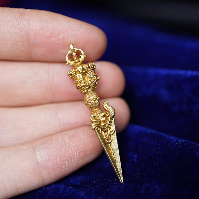 Pendentif spirituel Dorje Vajra | Laiton et cuivre | Décoration suspendue de 47 mm