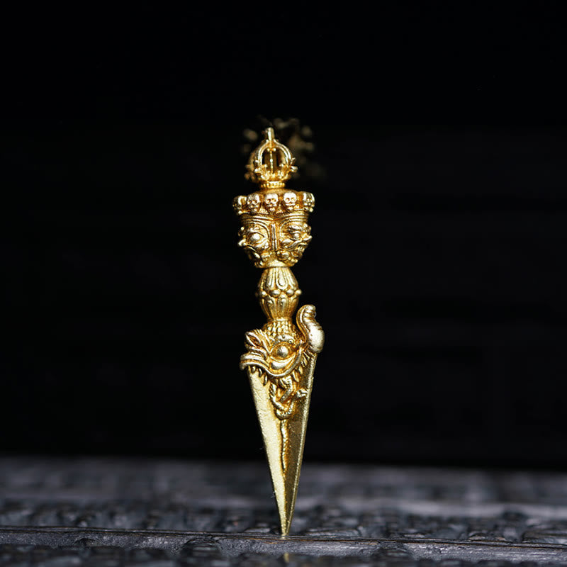 Pendentif spirituel Dorje Vajra | Laiton et cuivre | Décoration suspendue de 47 mm