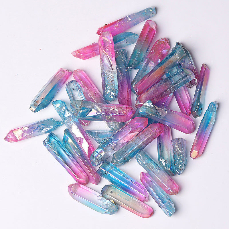 Double Colored Aura Angel Crystal Points 1.2-1.7in Healing