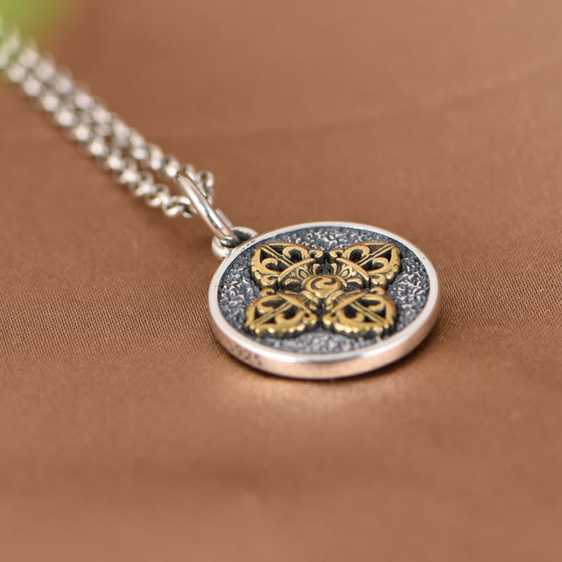 Collier Double Dorje Vajra | Pendentif spirituel en argent sterling 925