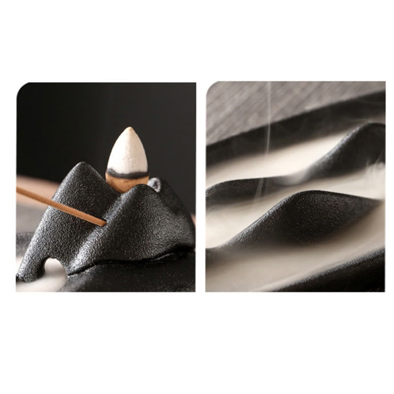 Brûleur d'encens en céramique double poisson koï pour l'harmonie et la guérison