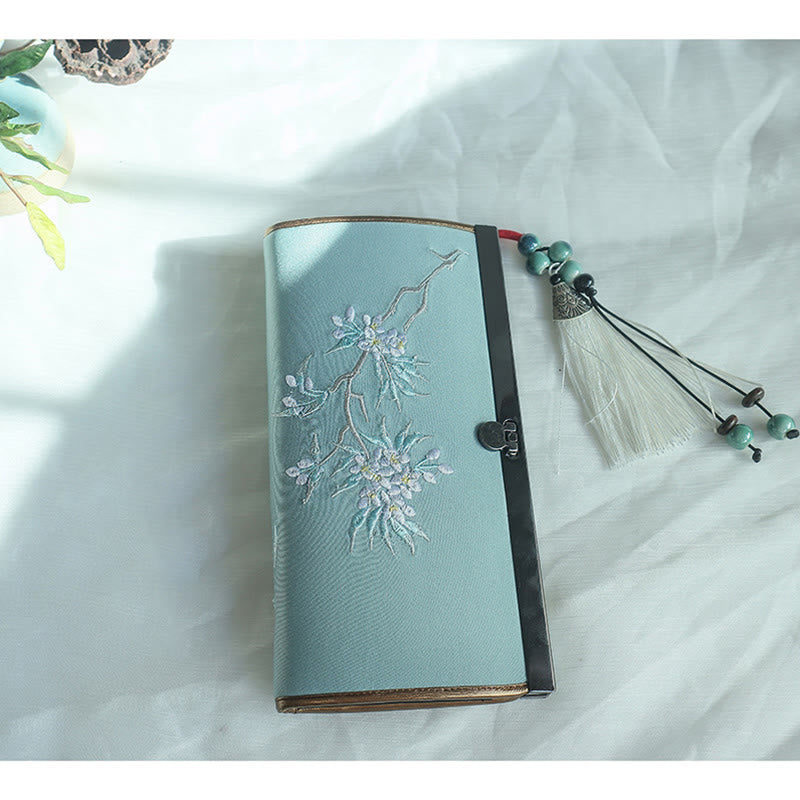 Portefeuille floral brodé recto verso 19 cm | Spiritual Accessories