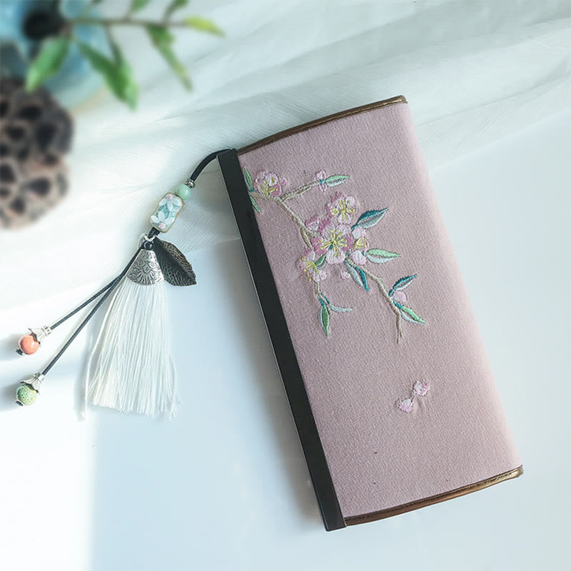 Portefeuille floral brodé recto verso 19 cm | Spiritual Accessories