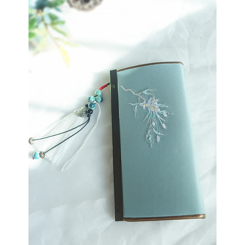 Portefeuille floral brodé recto verso 19 cm | Spiritual Accessories