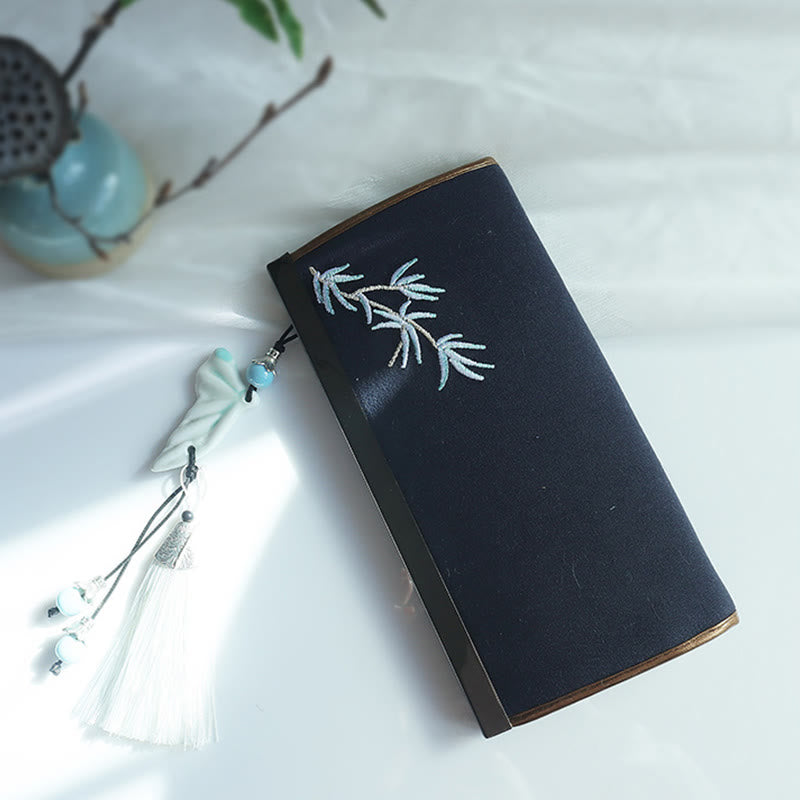 Portefeuille floral brodé recto verso 19 cm | Spiritual Accessories
