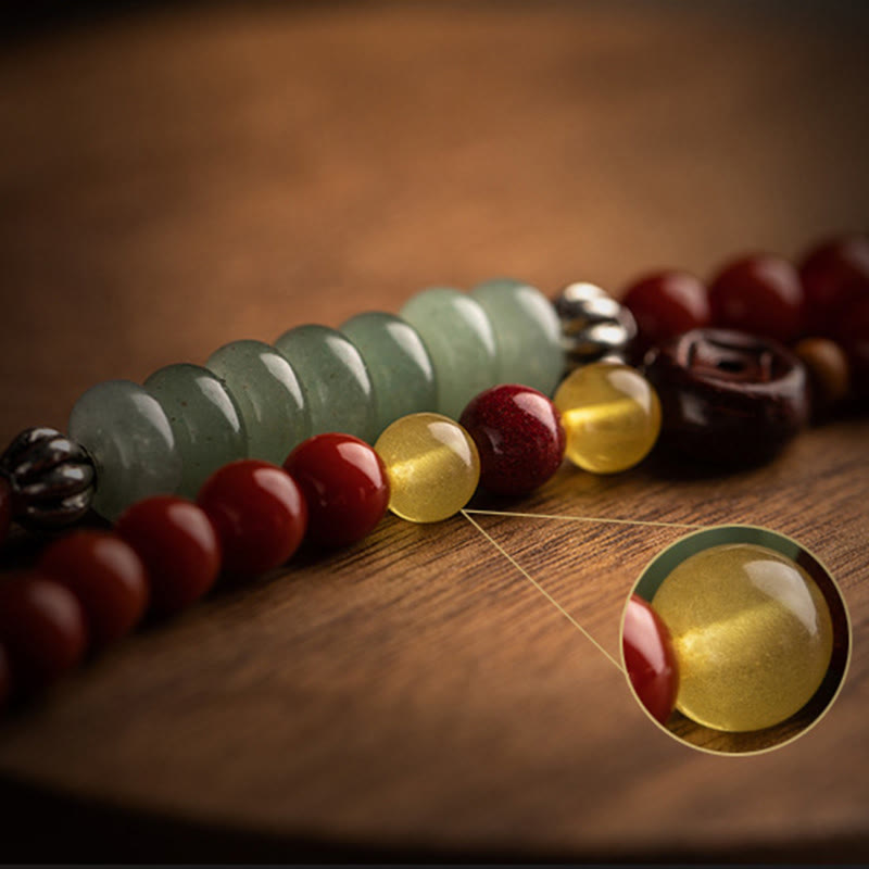 Bracelet double tour en agate rouge du zodiaque chinois pour la protection