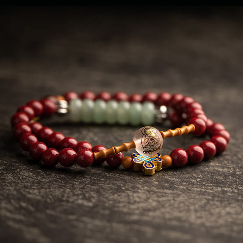 Bracelet double tour en agate rouge du zodiaque chinois pour la protection