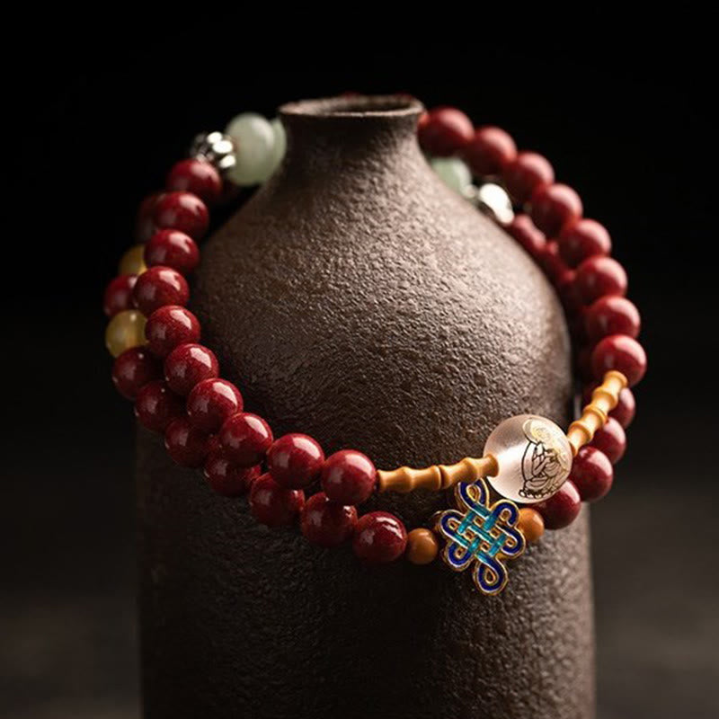Bracelet double tour en agate rouge du zodiaque chinois pour la protection