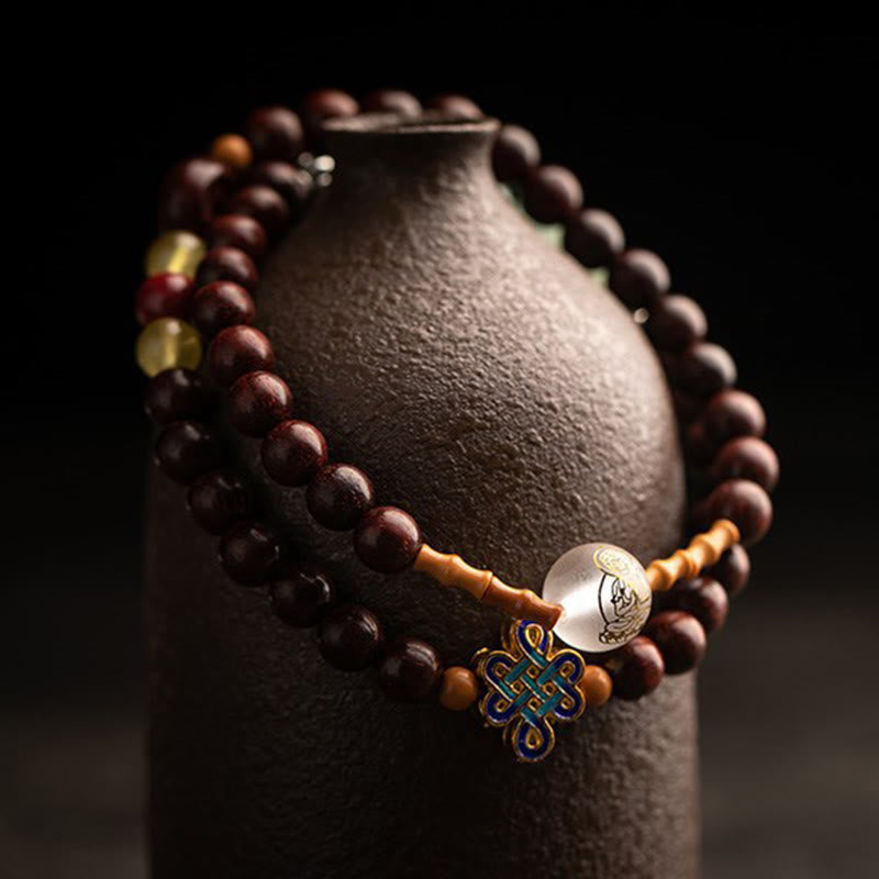 Bracelet double tour en agate rouge du zodiaque chinois pour la protection