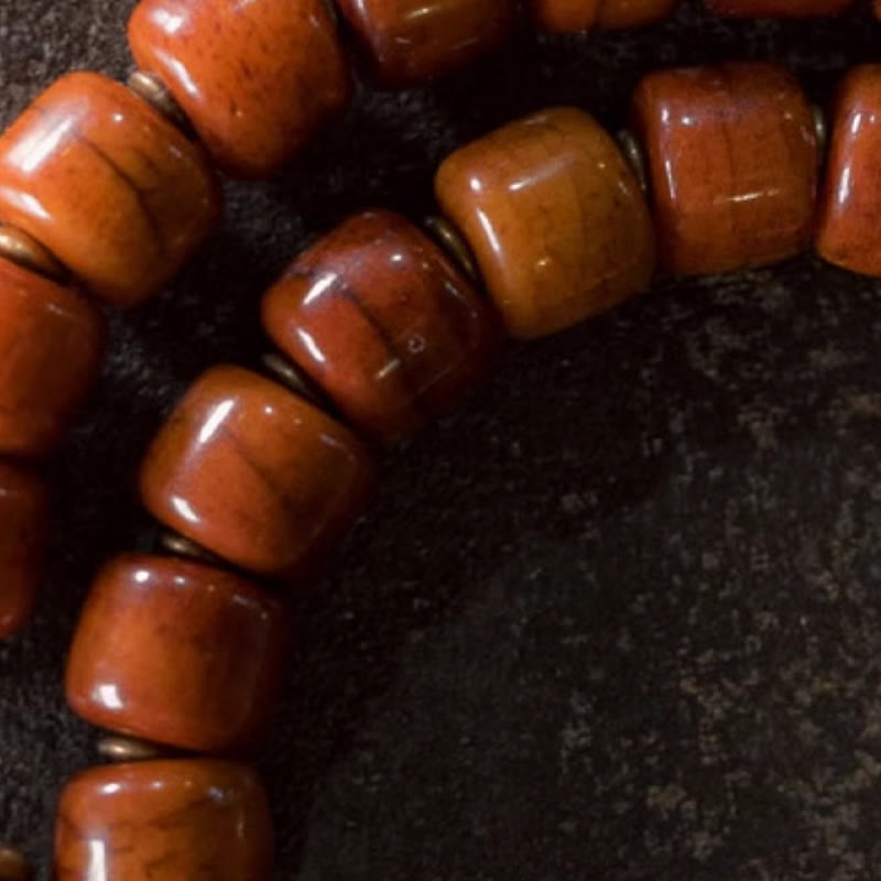 Bracelet spirituel en cuivre et os de yak à double tour pour l'équilibre