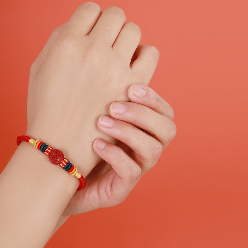 Bracelet Dragon 16 cm avec bénédiction du zodiaque chinois en cinabre