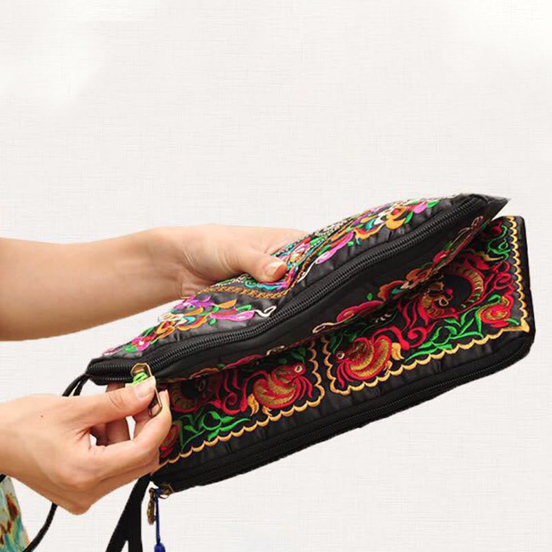 Portefeuille Dragon Papillon Cosmos Fleur Spirituelle 14x25cm